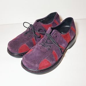 Dansko Red and Purple Folly Oxfords